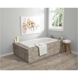 Stonehollow 12 in. x 24 in. Smoky Taupe Glazed Porcelain Floor and Wall Tile Sample