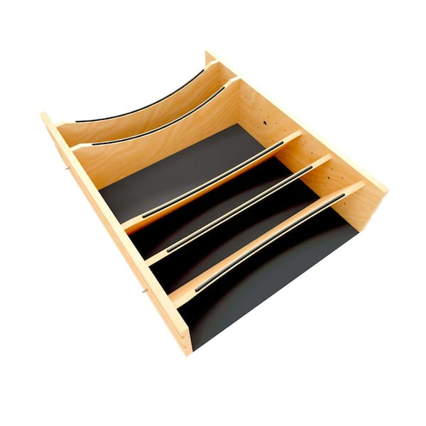 Craftsman Collection Solid Maple Adjustable Deep Drawer Divider Insert w/ Black Accents for 27"-30" Base Cabinet Drawers