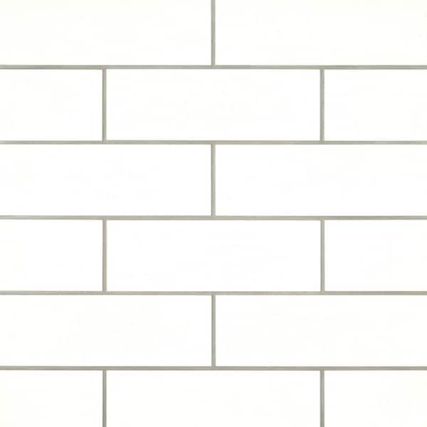 Bedrosians Grace Rectangle Glossy BIANCO 4 in. x 11 in. Ceramic Wall Tile (10.98 sq. ft./Case)