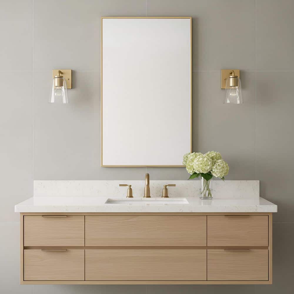 Miles 4.5 in. W x 8 in. H 1-Light Satin Brass Dimmable Wall Sconce with No Bulb Included price history on PriceWatchPro