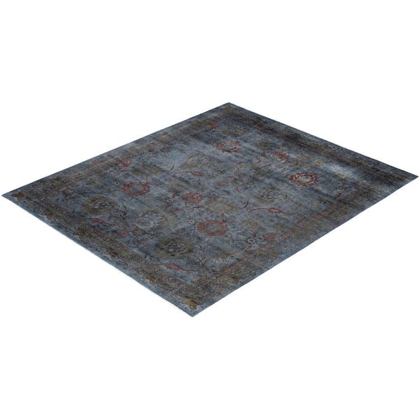 Overdyed Gray 8 ft. x 10 ft. Solid Wool Indoor Area Rug