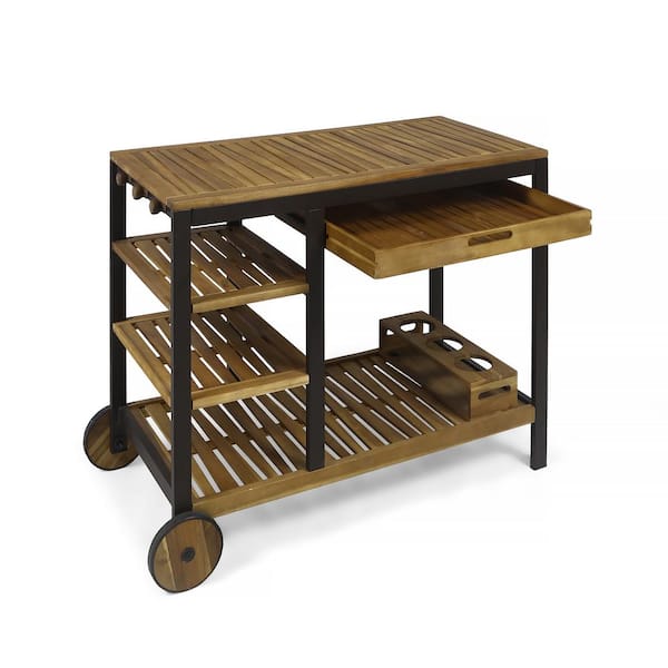 Noble House Admiralz Outdoor Patio Bar Cart 65933 The Home Depot Admiralz Outdoor Patio Bar Cart, Outdoor Bar On Wheels