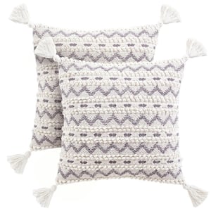 Piper Multi Color Textured Boho Geometric 20 in. L x 20 in. W Throw Pillow (Set of 2)
