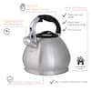 Gibson Spring 10-Cup Silver Stainless Steel Whistling Kettle 98586550M -  The Home Depot