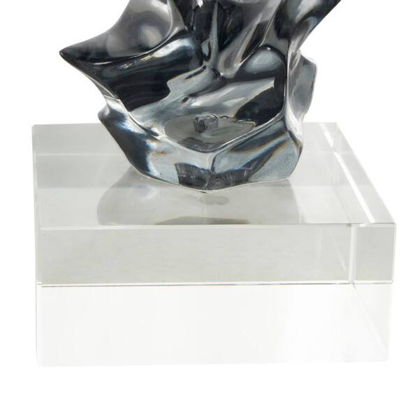 Litton Lane Clear Glass Handmade Freeform Abstract Sculpture