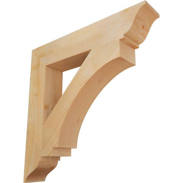 Ekena Millwork 6 in. x 34 in. x 34 in. Douglas Fir Imperial Traditional Rough Sawn Bracket
