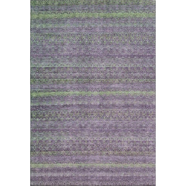 Mayfield Premium Machine Washable Abstract AMF2106 Purple 10 ft. x 14 ft. Area Rug