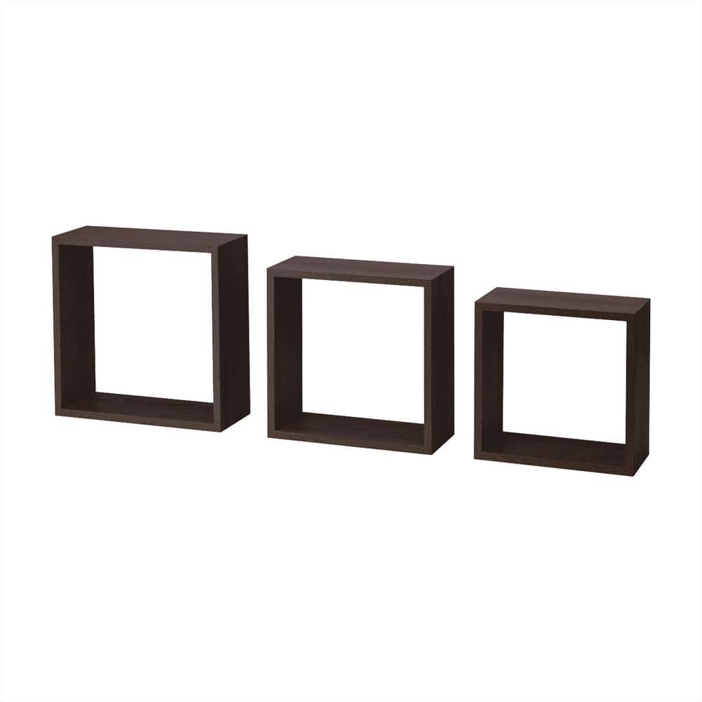 FRAME 11.8 in. x 11.8 in. x 4.6 in. Espresso Decorative Wall Shelf Set with Brackets price history on PriceWatchPro