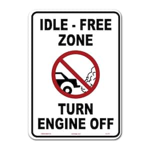 10 in. x 14 in. Idle Free Zone Sign Printed on More Durable Thicker Longer Lasting Plastic Styrene
