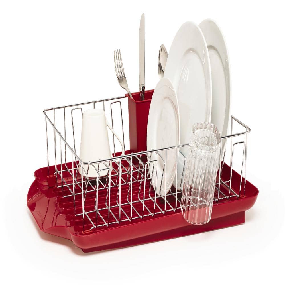 Farberware Professional 3-piece Dish Rack Set in Red 