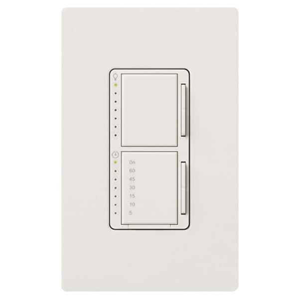 Lutron Maestro Dual Dimmer Switch and Timer Switch w/Wallplate, Incandescent Only, 300W/Single-Pole, White (MA-L3T251HW-WH)