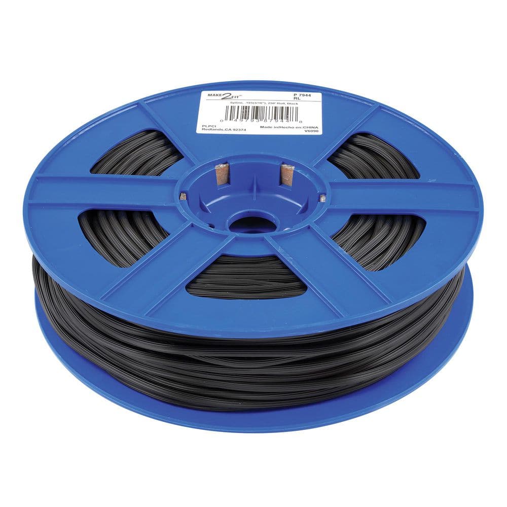 Screen Retainer Spline, 0.175 in., Vinyl, Black in Color, 1 Roll of 1,320 ft. price history on PriceWatchPro
