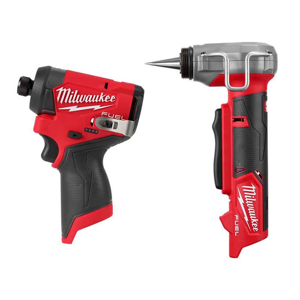 Milwaukee M12 FUEL 12V Lithium-Ion Brushless Cordless 1/4 in Impact Driver & ProPEX Expander Tool w/1/2 in - 1 in Expander Heads -  3453-2532