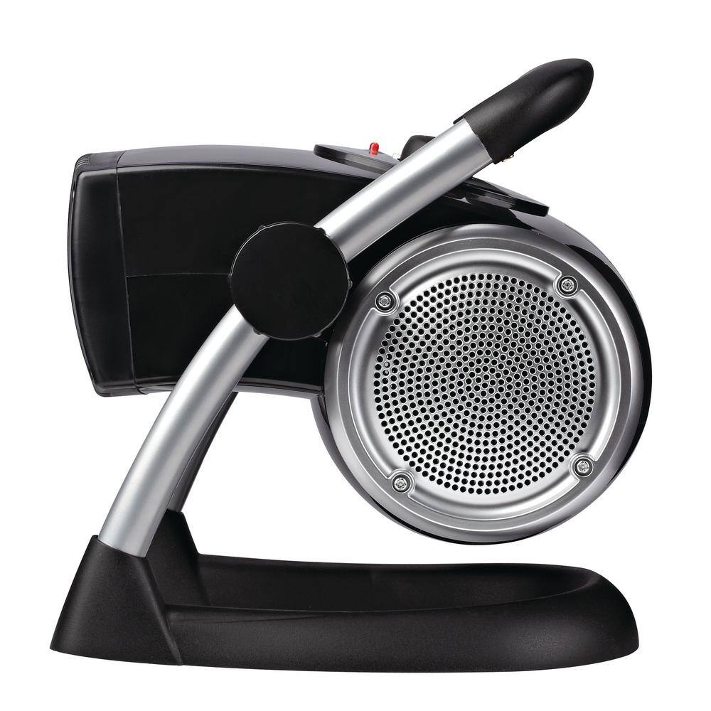 Black Ceramic Electric Utility Heater with Thermostat and Auto Shut-off