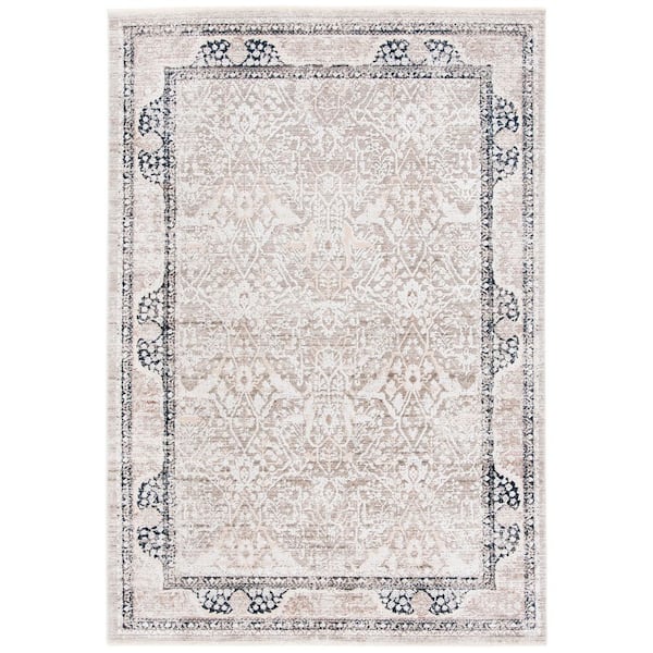 Mayflower 5 ft. x 8 ft. Ivory/Beige Distressed Ornate Area Rug