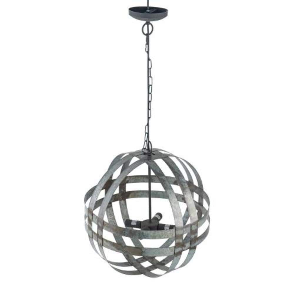 Gray Galvanized Metal 4-Light Chandelier D20x21.5 for Industrial Kitchen Dining Room price history on PriceWatchPro