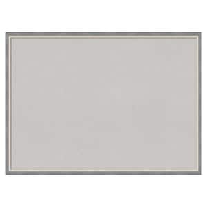 Theo Grey Narrow Wood Framed Grey Corkboard 29 in. x 21 in. Bulletin Board Memo Board
