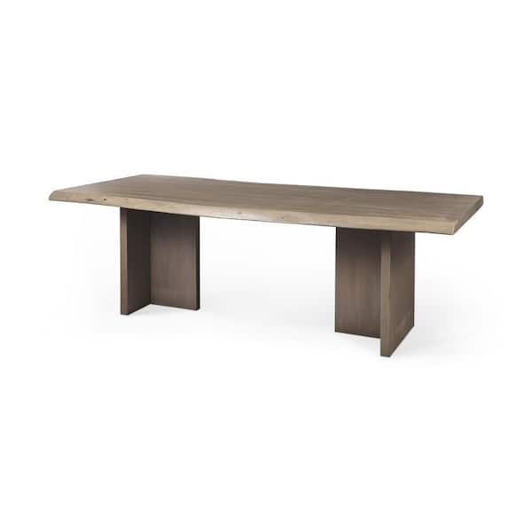 HomeRoots Taupe Wood 40 in. 4 Legs Dining Table Seats 6)