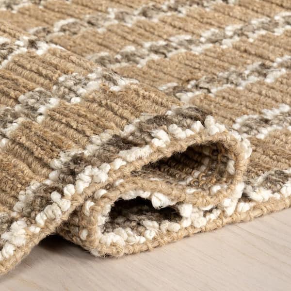 nuLOOM Violeta Striped Jute Area Rug Natural 5' ft. x 8' ft. Area
