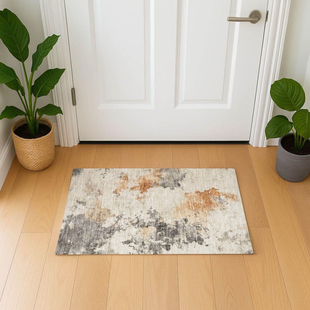 Mayfield Premium Machine Washable Abstract AMF1803 Rust 2 ft. x 3 ft. Area Rug price history on PriceWatchPro