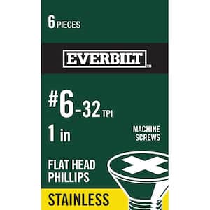 #6-32 x 1 in. Phillips Flat Head Stainless Steel Machine Screw (6-Pack)