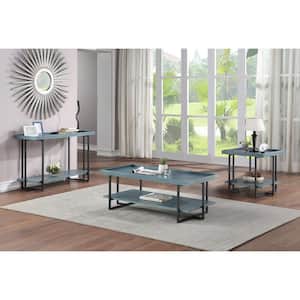 Blue River 47.25 in. Antique Blue and Black Coffee Table