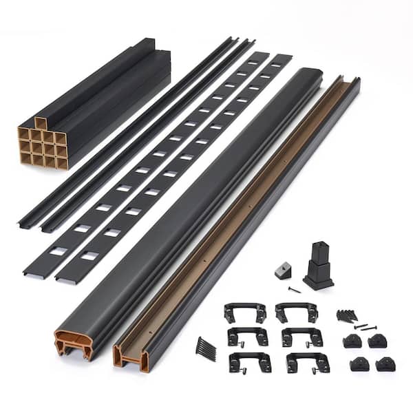 Trex Transcend 6 ft. x 42 in. Composite Rail Kit with Charcoal Black Square Balusters-Horizontal