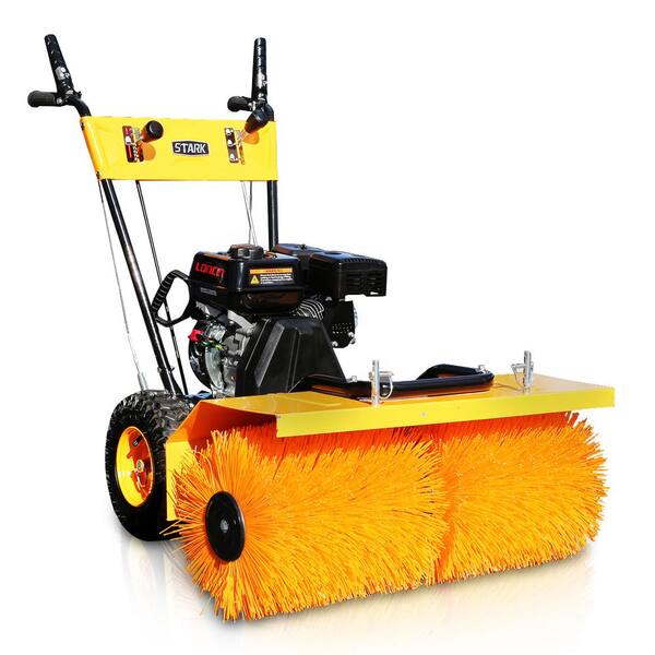 Stark 46 in. x 29.1 in. 7 HP Walk Behind EPA Motor Gas-Powered Engine Snow Sweeper with Adjustable Angle Bristle Brush