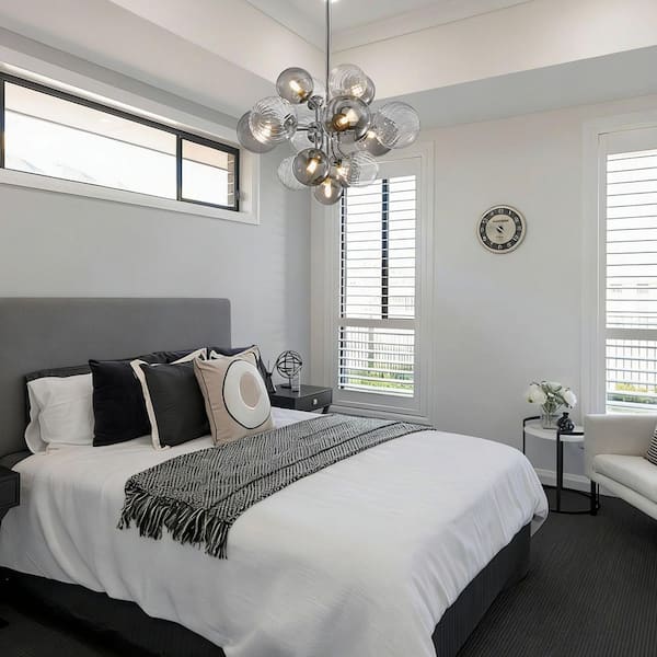 HUOKU Tauvy 8-Light Polished Chrome Bubble Sputnik Cluster Tiered