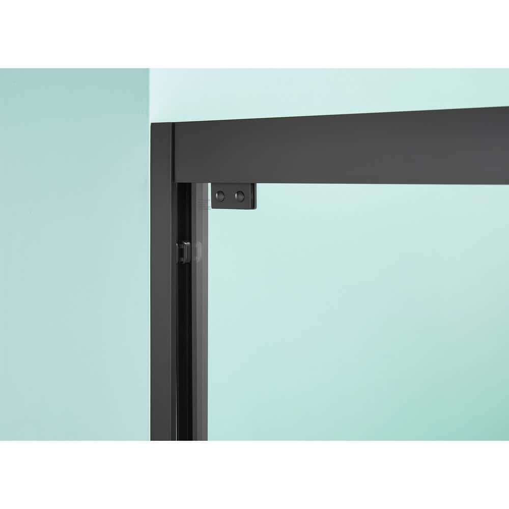 60" Matte Black Aluminum Framed Double Sliding Shower Door
