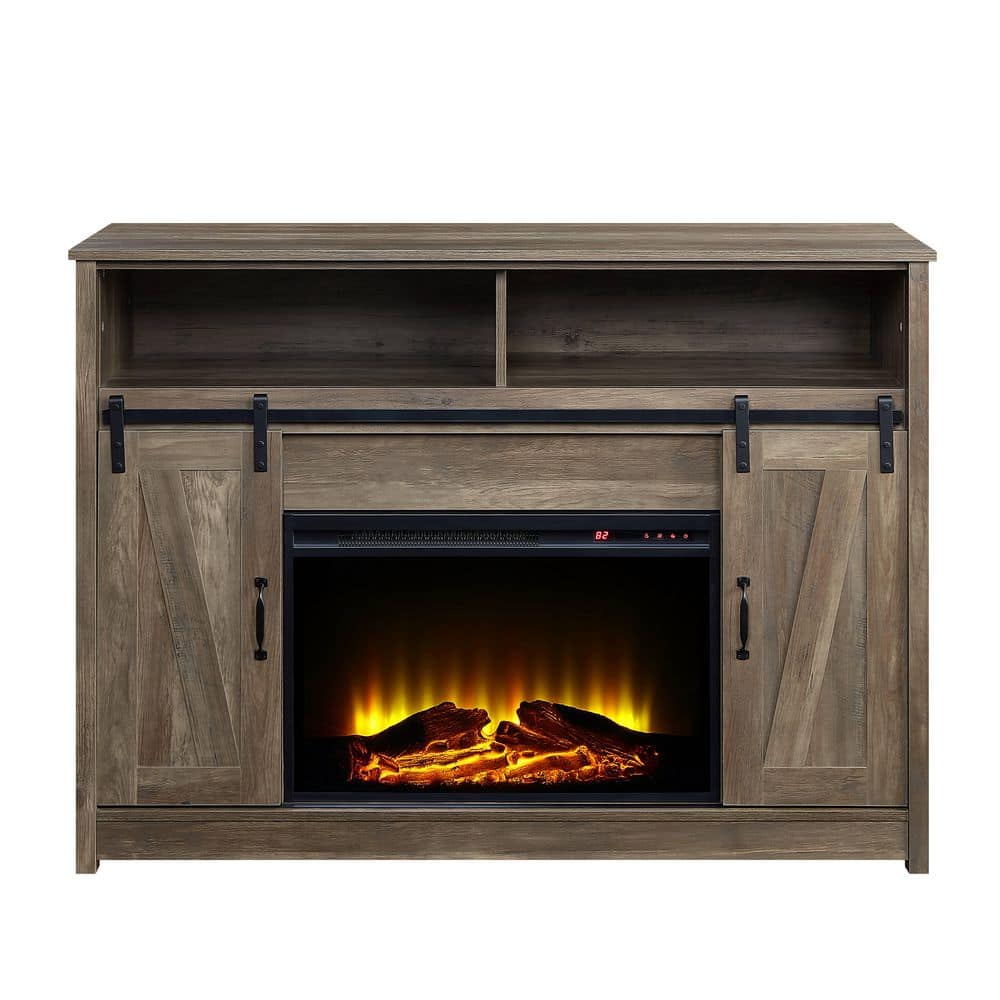 51 in. Freestanding Fireplace TV Stand with 26 in. Electric Fireplace insert,Heats 400 Sq Ft,4 Level Brightness in Brown price history on PriceWatchPro