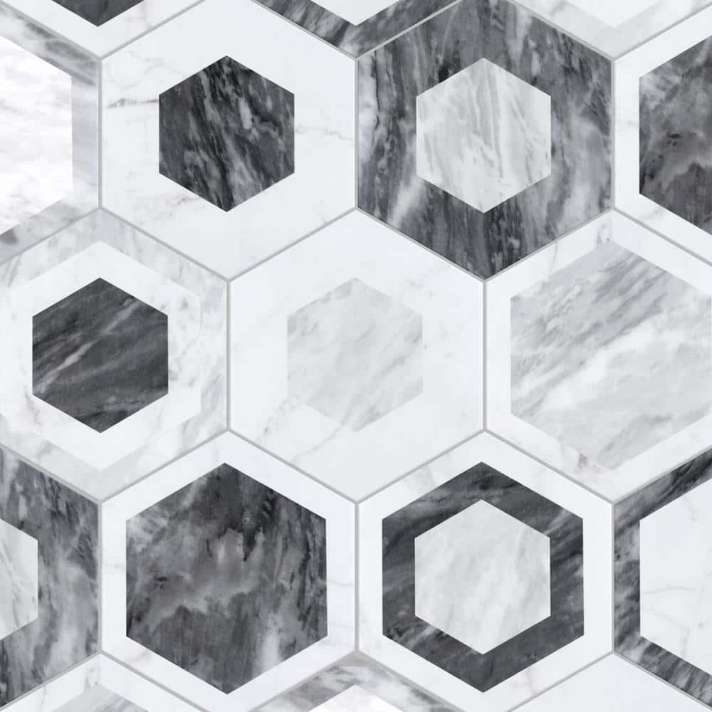 Classico Bardiglio Hex Geo 7 in. x 8 in. Porcelain Floor and Wall Tile (7.5 sq. ft./Case) price history on PriceWatchPro