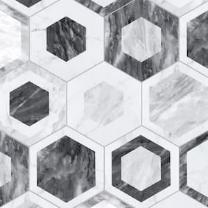 Classico Bardiglio Hex Geo 7 in. x 8 in. Porcelain Floor and Wall Tile (7.5 sq. ft./Case)