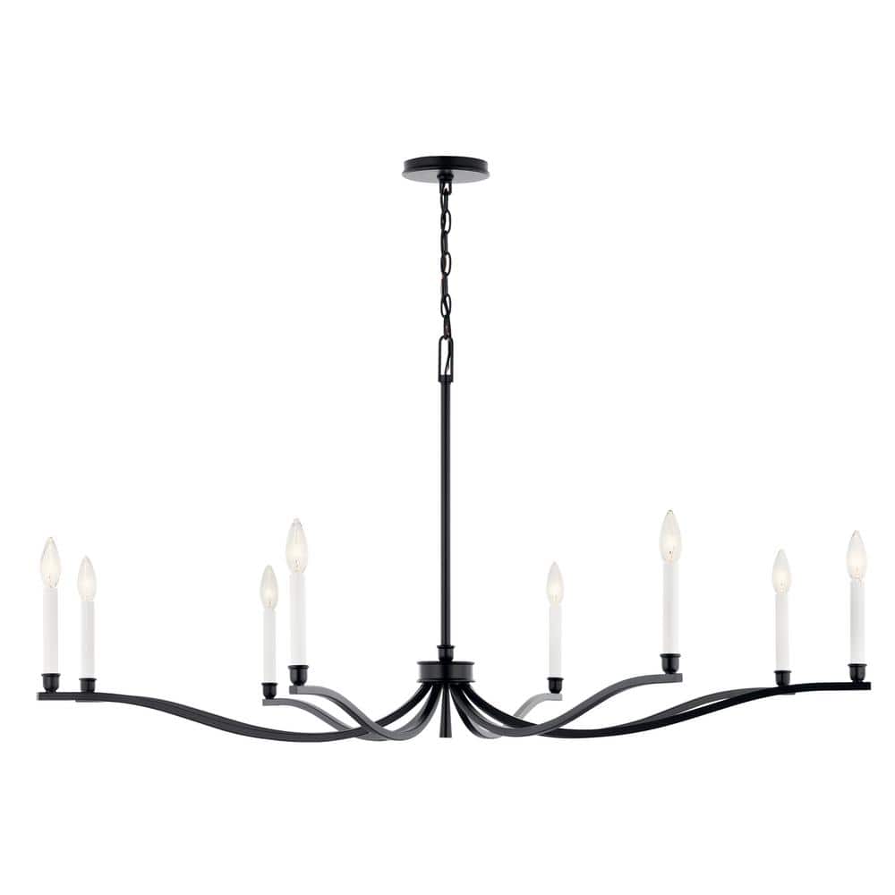 Malene Black 8-Light Taper Candle Style Chandelier
