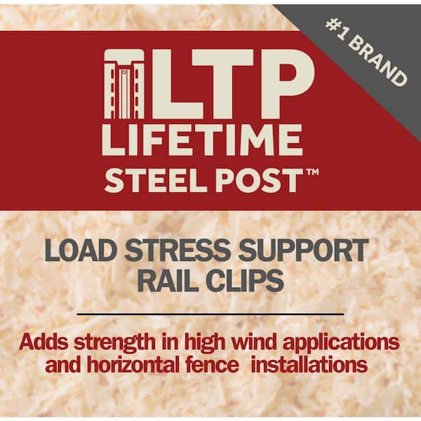 LIFETIME STEEL POST 5 in. x 4 in. x 2 in. LTP Black Steel Rail Support Clips (6-Pack)