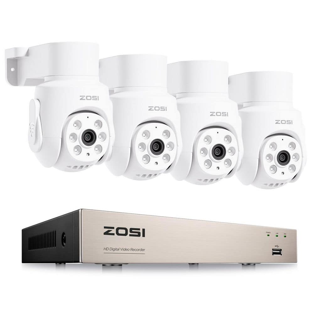 ZOSI 8 Channel 5MP DVR Home Security Camera System with 4 360° PT