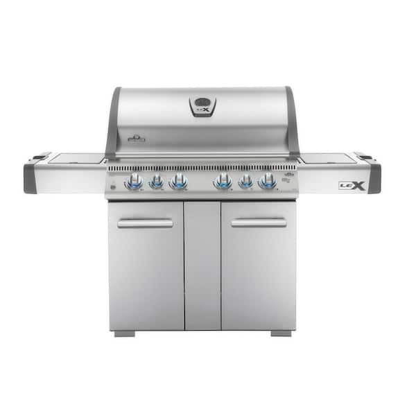 NAPOLEON LEX 605 with Side Burner and Infrared Bottom and Rear Burners Natural Gas Grill in Stainless Steel