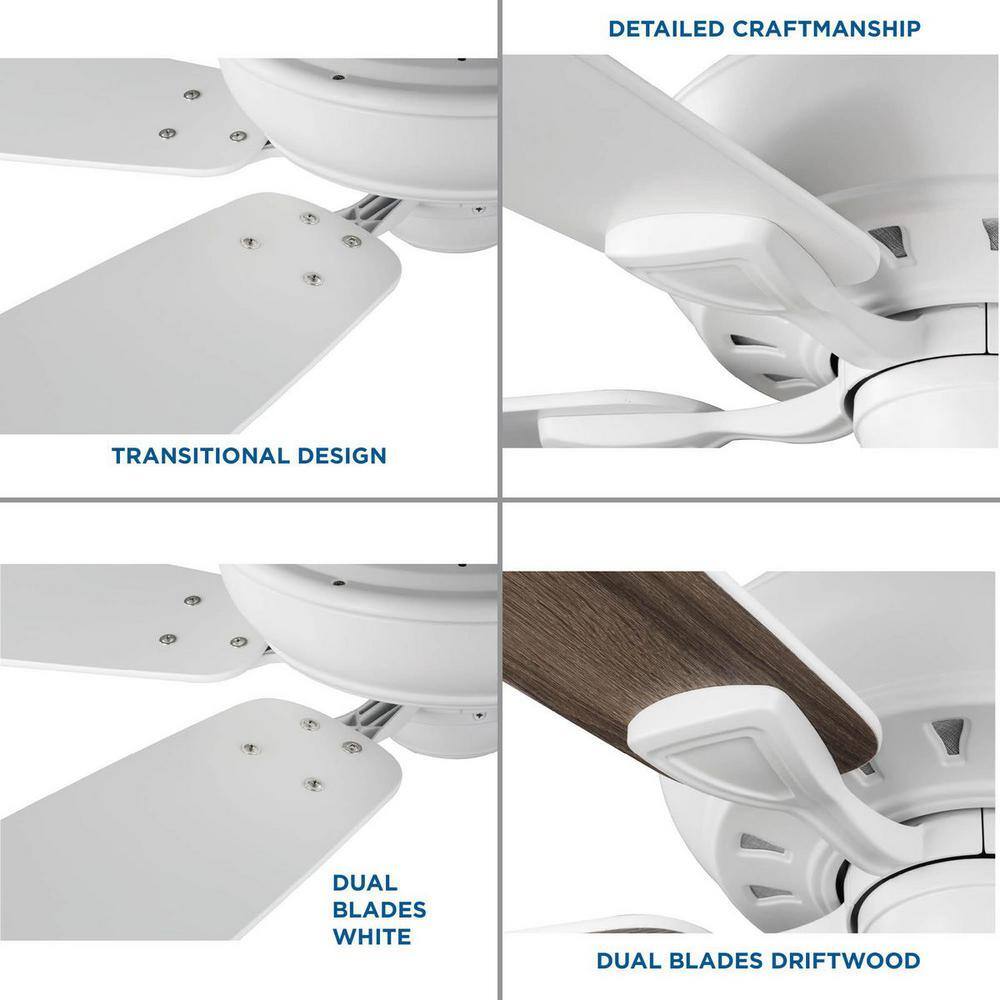 Kennedale 72" Satin White Ceiling Fan with Reversible Driftwood Blades