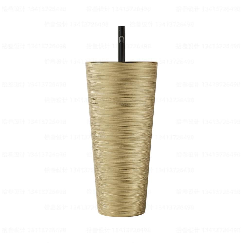 15.75 in. W x 15.75 in. D x 33 in. H Luxury Ceramic Round Pedestal Sink and