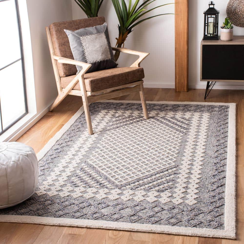 Natura 3 ft. x 5 ft. Cream/Navy Border Diamond Area Rug price history on PriceWatchPro