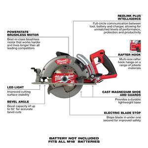 M18 FUEL 18-Volt Lithium-Ion Brushless Cordless SAWZALL w/7-1/4 in. Rear Handle Circ Saw, Two 6 Ah High Output Batteries