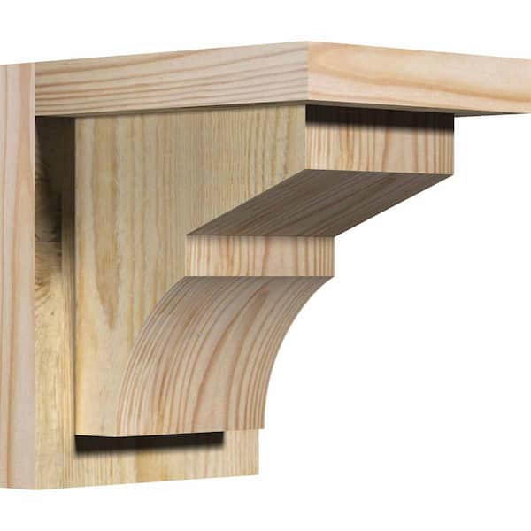 Ekena Millwork 6 in. x 8 in. x 8 in. Monterey Rough Sawn Douglas Fir Corbel with Backplate