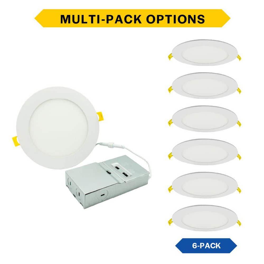 4 in. Selectable CCT Ultra-Slim Direct Fit Canless Integrated LED Recessed Light Trim for Round Wet Loc 6-Pack price history on PriceWatchPro