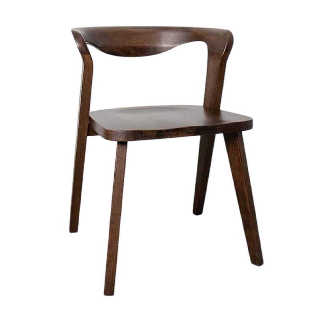 Rumy Walnut Brown Wood with Low back Dining Side Chair (Set of 2)
