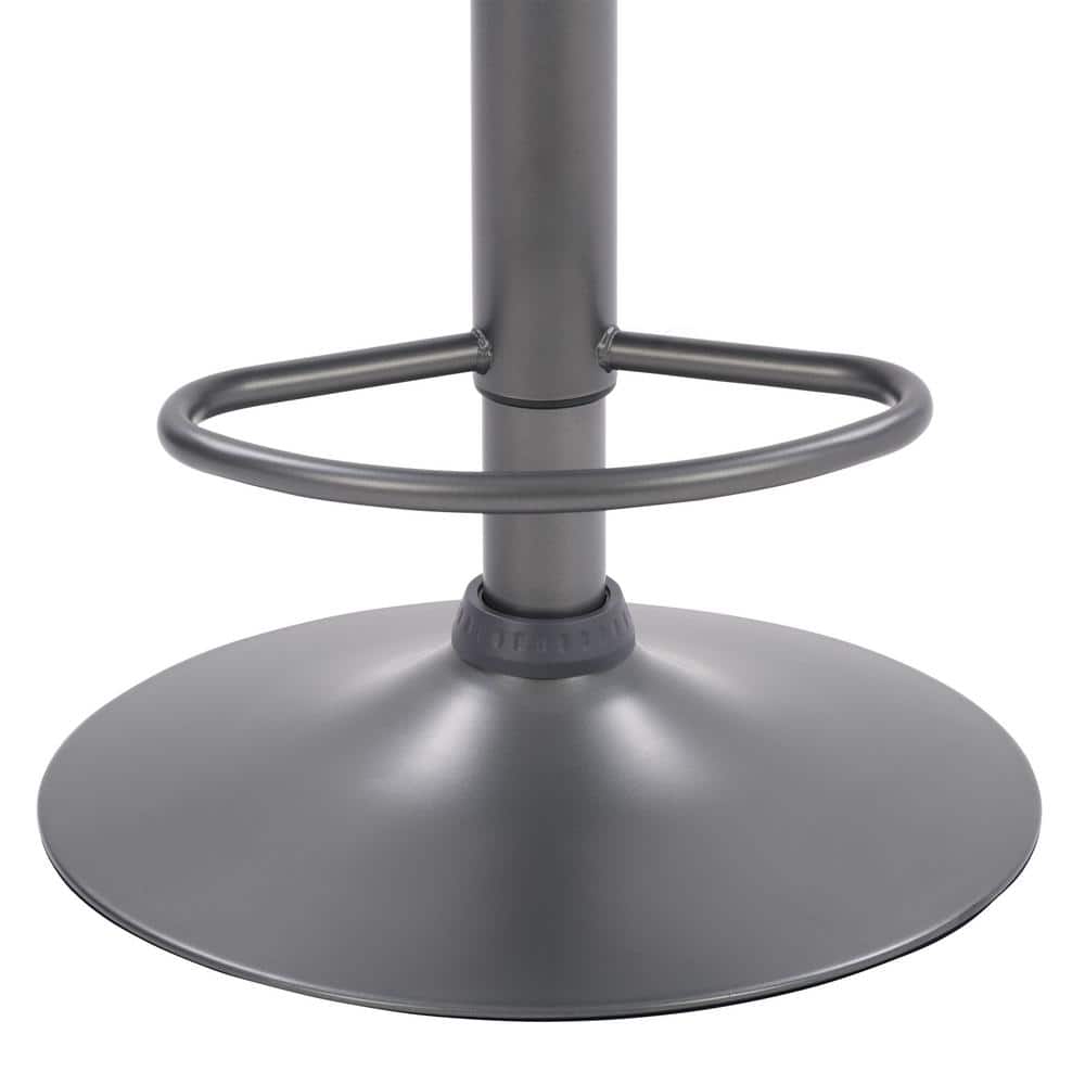 Palmer Adjustable Light Grey Tufted Fabric Swivel Barstools - Set of 2