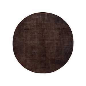 One-of-a-Kind Contemporary Brown 7 ft. x 7 ft. Hand Knotted Overdyed Area Rug