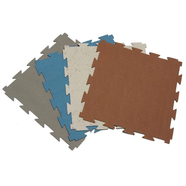 Rubber-Cal Terra-Flex 1/4 in. x 24 in. x 24 in. Dark Gray Interlocking Flooring (10-Pack, 40 sq. ft.)