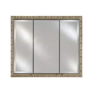 Signature Triple Door 34 in. x 30 in. Recessed or Optional Surface Mount Medicine Cabinet in Valencia Gold