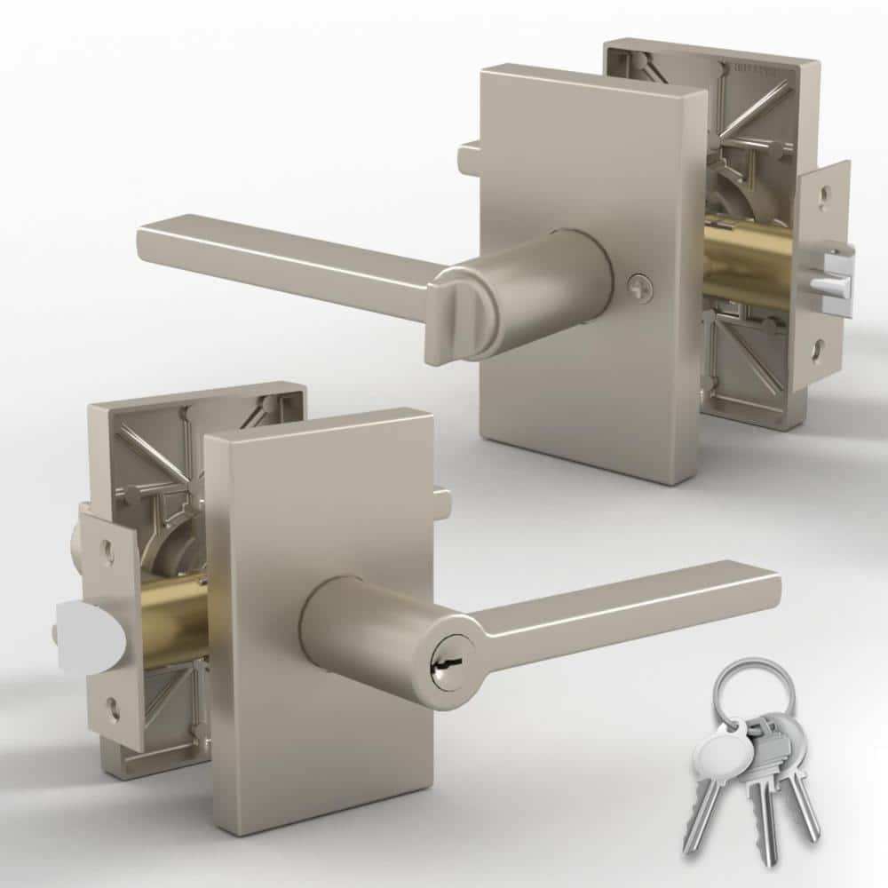 Glamor Keyed Entry Lever & Lock Door Handle - Satin Nickel price history on PriceWatchPro