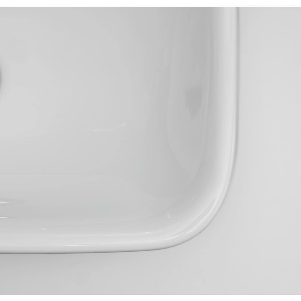 DuraStyle White Ceramic Wall-Mount Bathroom Sink